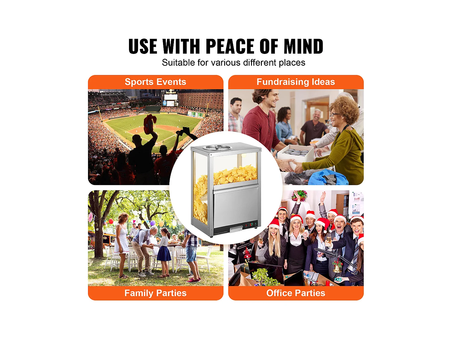 Vitrine Chauffante SucceBuy, Chauffe-Chips Nachos 80L, Haute Qualité et Pratique, Acier inoxydable, Base Chauffante et Lampe Chauffante