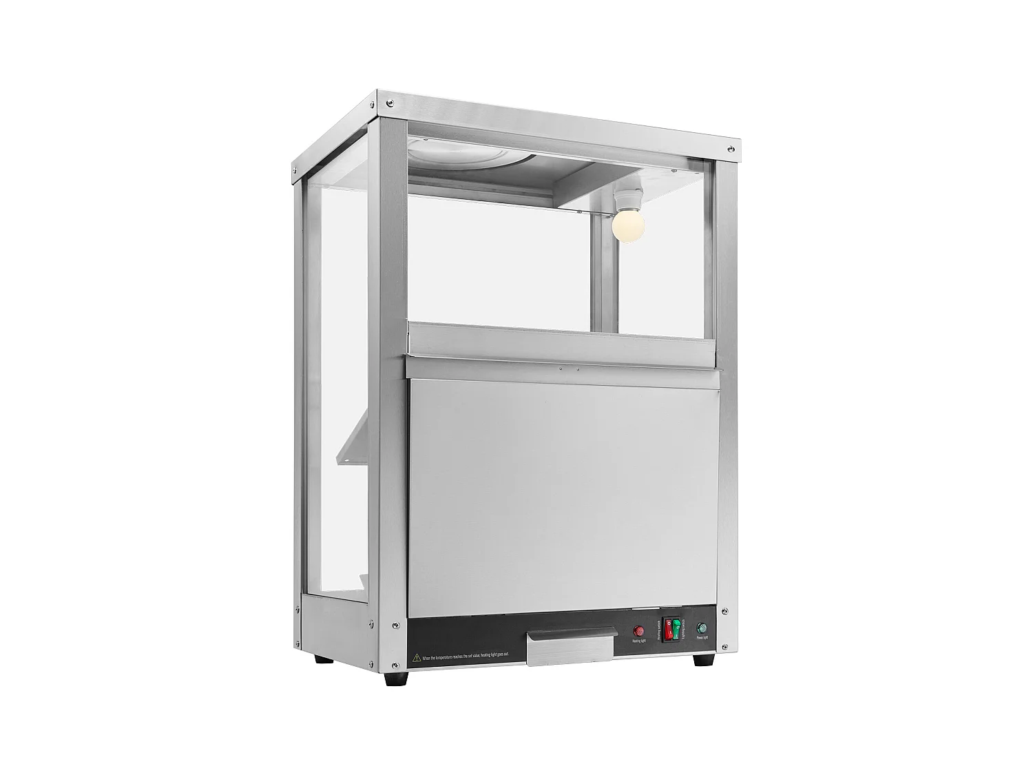 Vitrine Chauffante SucceBuy, Chauffe-Chips Nachos 80L, Haute Qualité et Pratique, Acier inoxydable, Base Chauffante et Lampe Chauffante