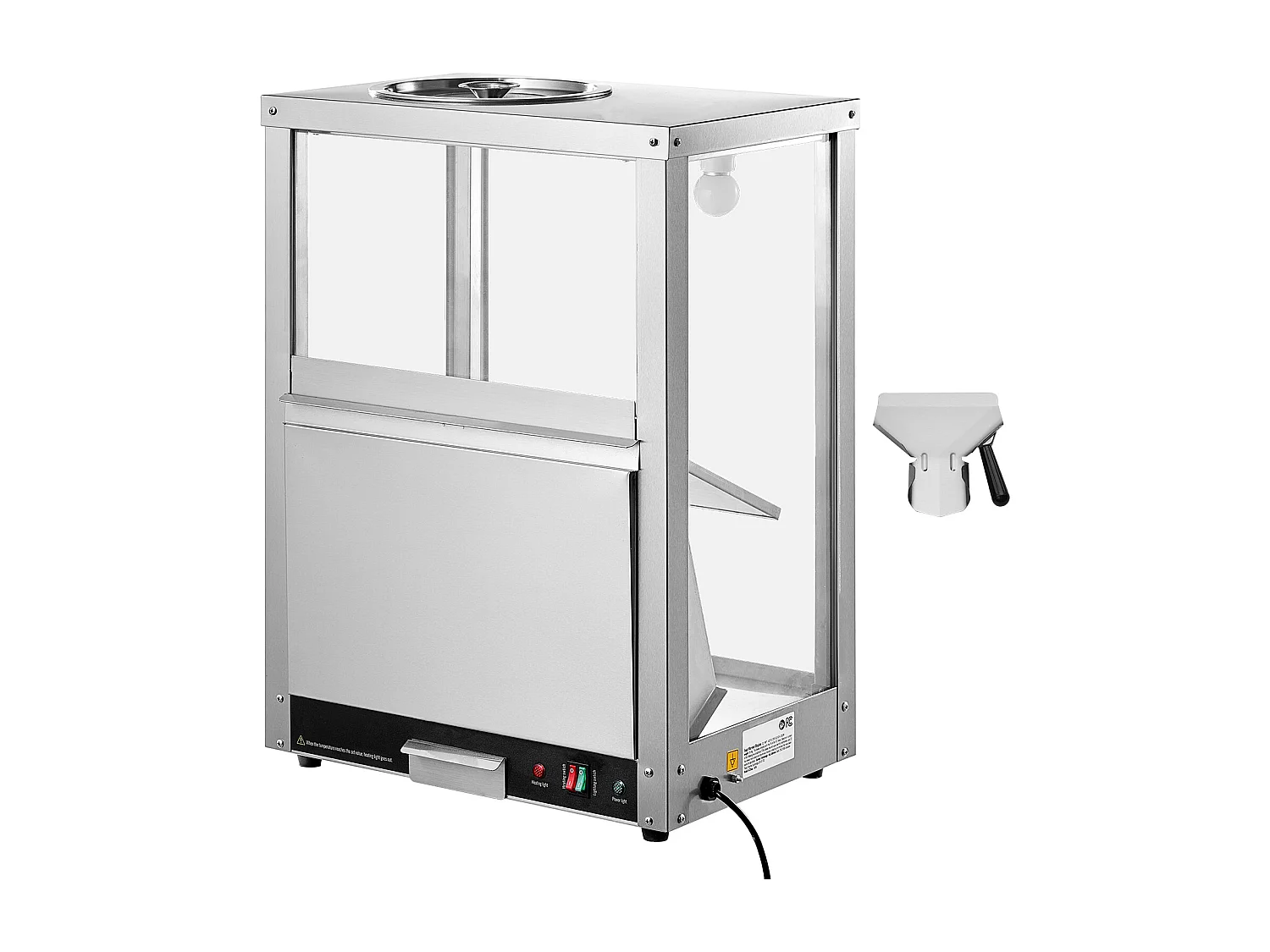 Vitrine Chauffante SucceBuy, Chauffe-Chips Nachos 80L, Haute Qualité et Pratique, Acier inoxydable, Base Chauffante et Lampe Chauffante