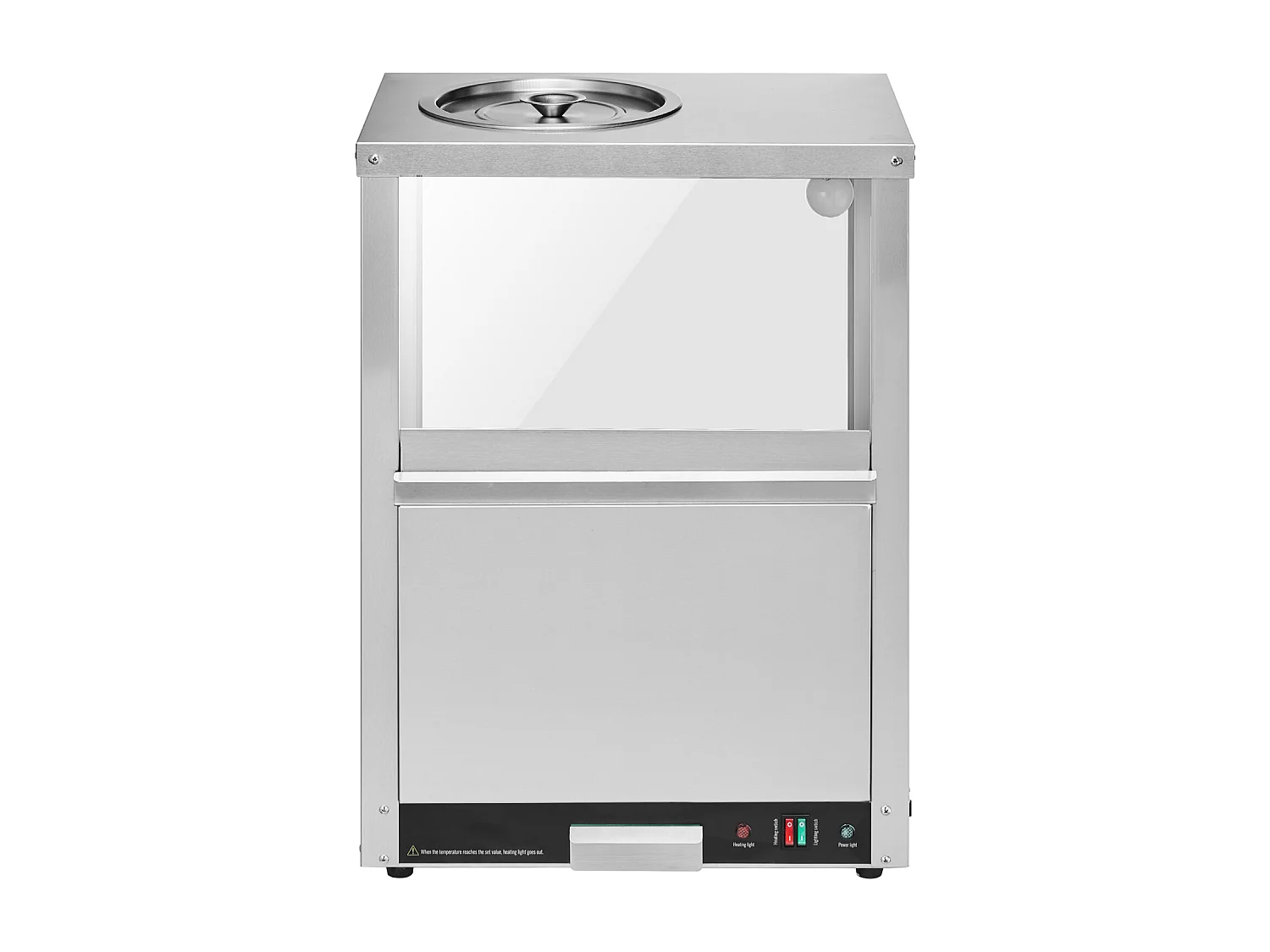 Vitrine Chauffante SucceBuy, Chauffe-Chips Nachos 80L, Haute Qualité et Pratique, Acier inoxydable, Base Chauffante et Lampe Chauffante
