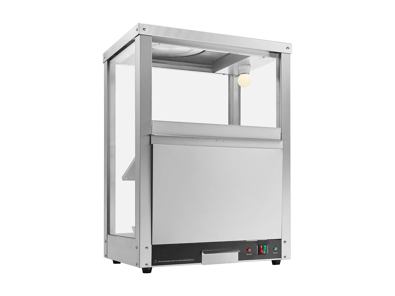 Vitrine Chauffante SucceBuy, Chauffe-Chips Nachos 80L, Haute Qualité et Pratique, Acier inoxydable, Base Chauffante et Lampe Chauffante