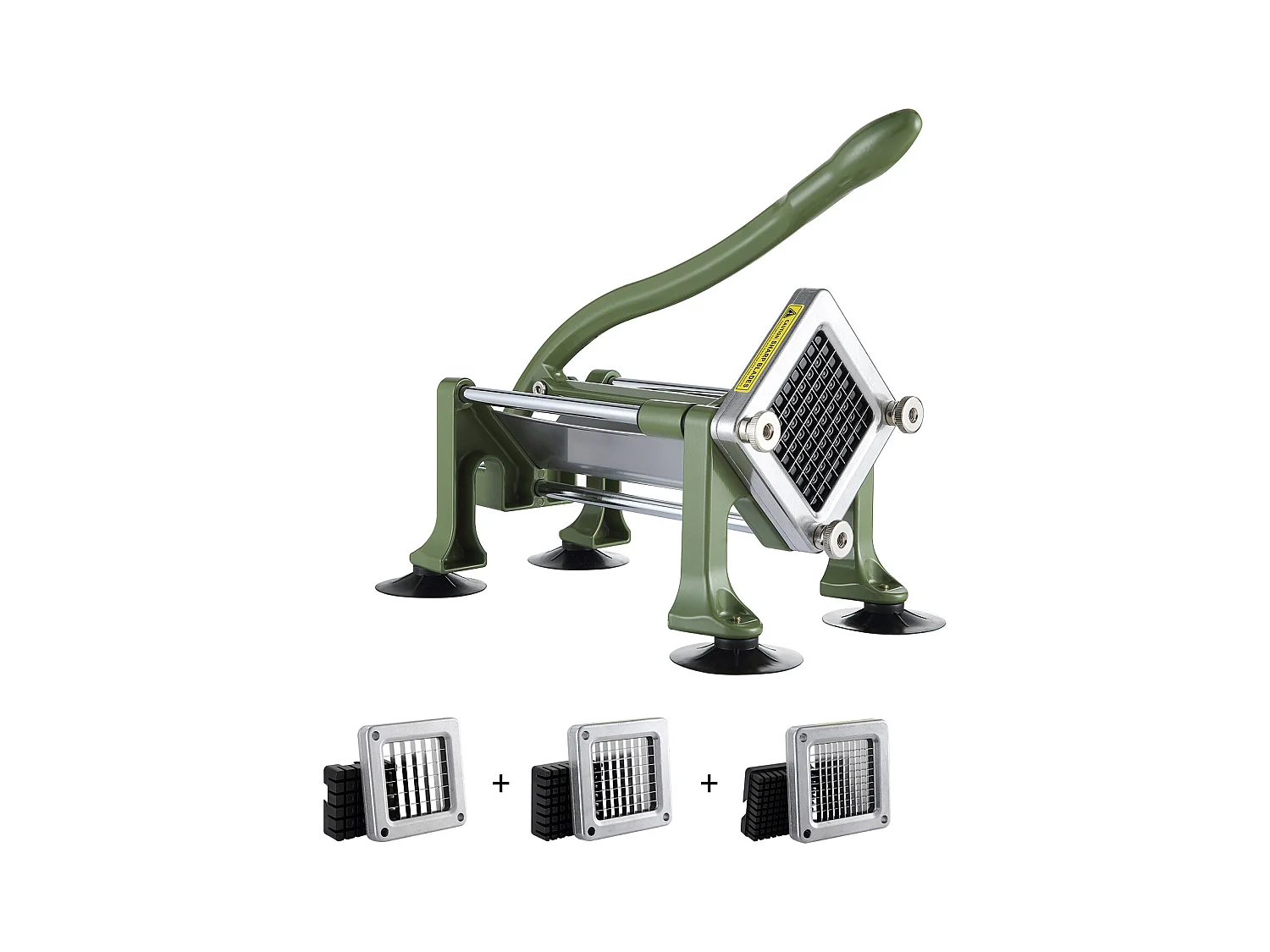 Coupe-frites et Légumes, SucceBuy Coupe-frites, Trancheuse à Pommes de Terre et Légumes en Acier Inoxydable, 2 Lames