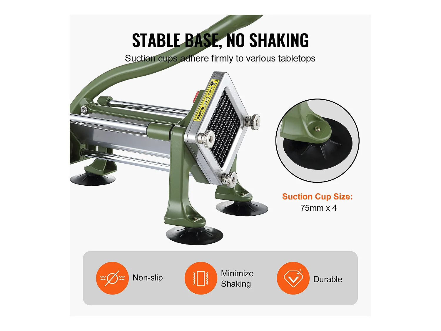 Coupe-frites et Légumes, SucceBuy Coupe-frites, Trancheuse à Pommes de Terre et Légumes en Acier Inoxydable, 2 Lames
