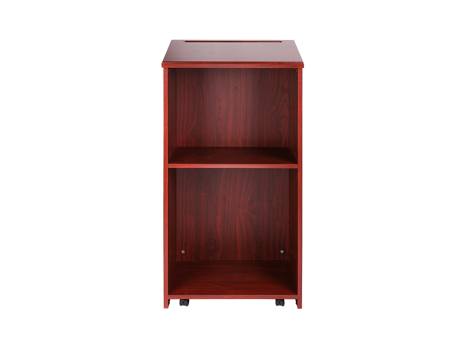 Support de Podium SucceBuy, Support d'Hôtesse de 120 cm avec 4 Roulettes, Podium en Bois avec Étagères de Rangement Réglables