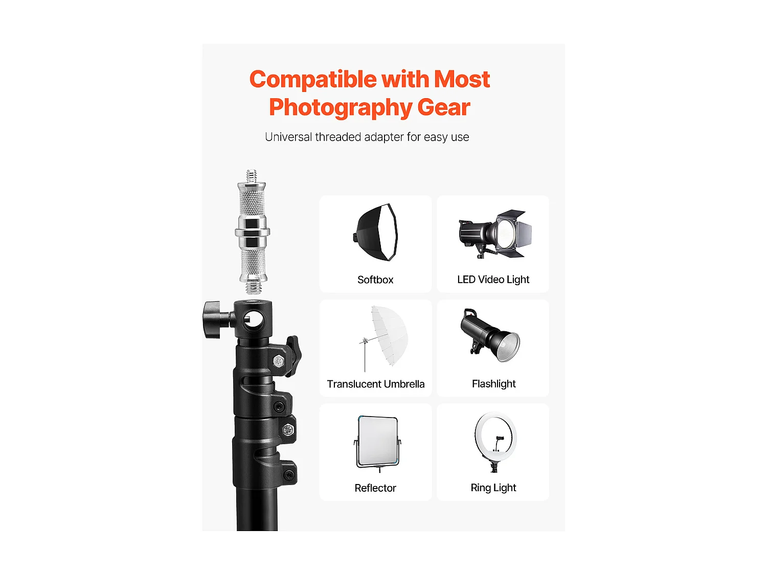 Stativ Oświetleniowy SucceBuy z Ramieniem Trójkątnym , 100 cm, Oświetlenie Pierścieniowe