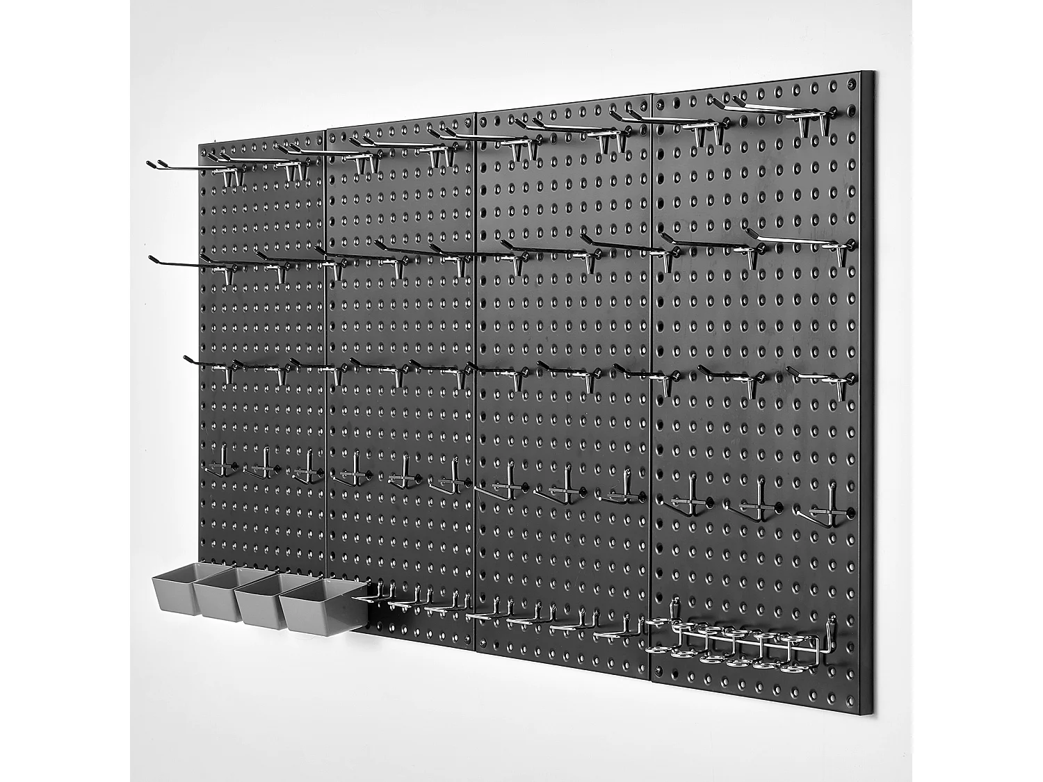 Lochbleche aus Metall SucceBuy, 4 Bleche, 609,6 x 304,8 mm, für Werkzeuge in der Garage