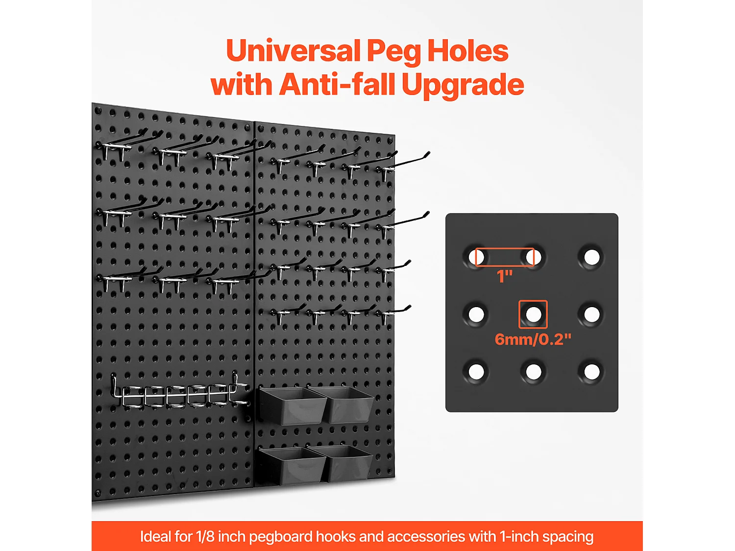 Paneles Perforados de Metal SucceBuy, 4 Paneles, 609,6 x 304,8 mm, para Herramientas de Taller