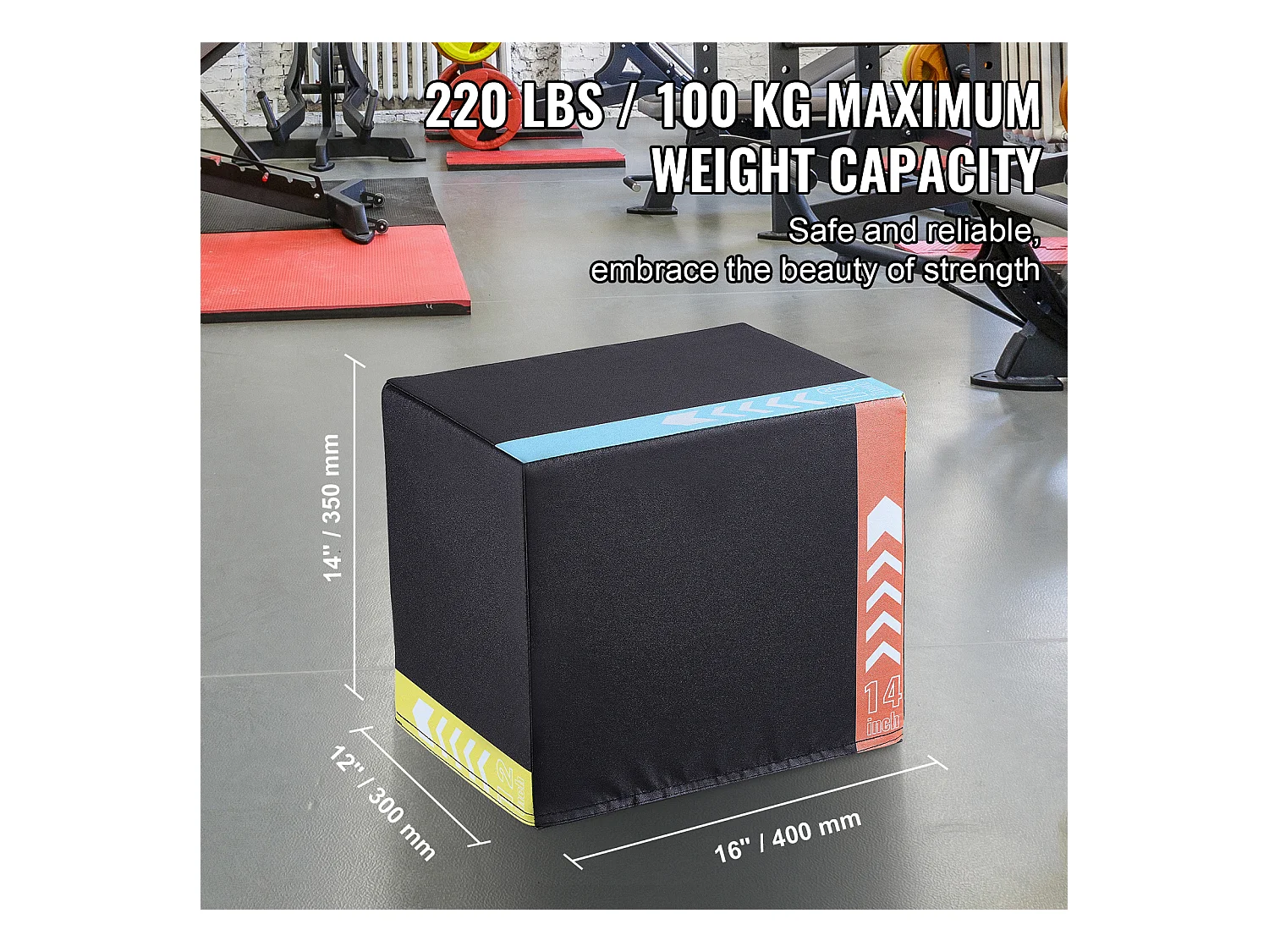 Boîte de Saut Pliométrique SucceBuy, 3 en 1, Boîte à Saut 40 cm 35 cm 30 cm, pour Entraînement Pliométrique Step-up