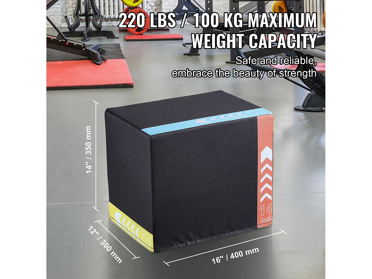 Boîte de Saut Pliométrique SucceBuy, 3 en 1, Boîte à Saut 40 cm 35 cm 30 cm, pour Entraînement Pliométrique Step-up