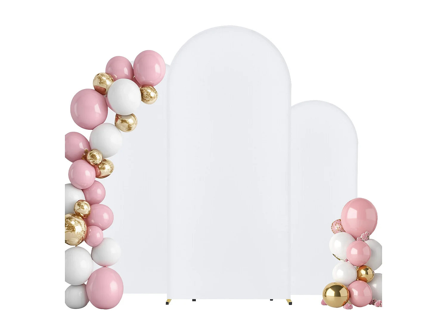 Support de Fond Arche Métallique SucceBuy avec Gaze de Qualité Supérieure pour Mariage, Lot de 3