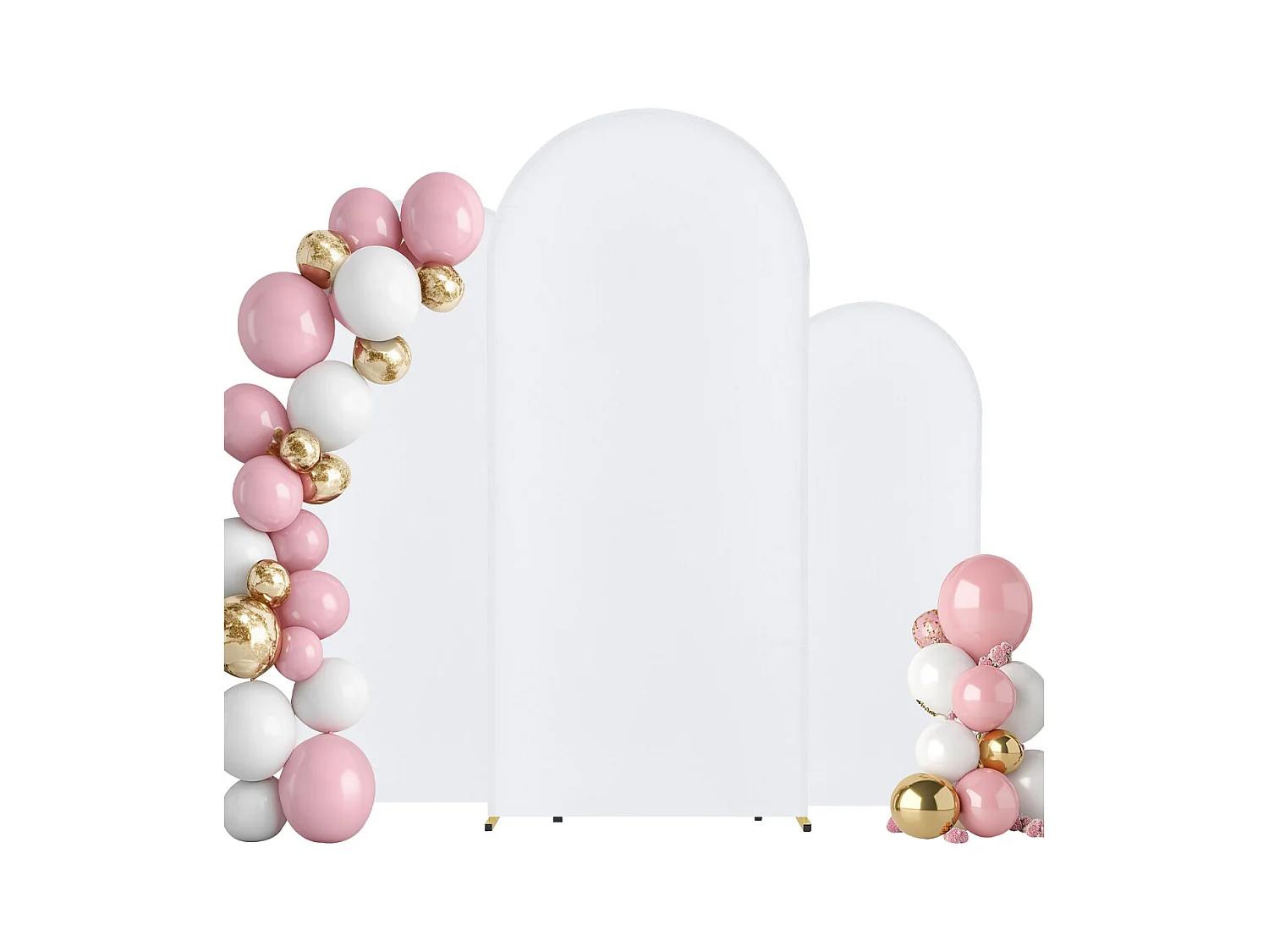 Support de Fond Arche Métallique SucceBuy avec Gaze de Qualité Supérieure pour Mariage, Lot de 3