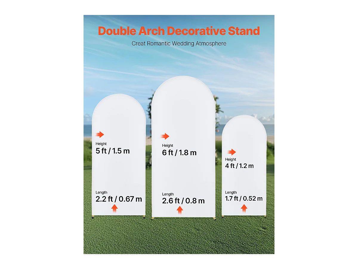 Metalen Booghouder SucceBuy met Hoogwaardig Gaas voor Bruiloften, Set van 3