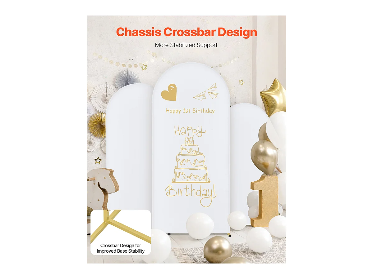 Metalen Booghouder SucceBuy met Hoogwaardig Gaas voor Bruiloften, Set van 3