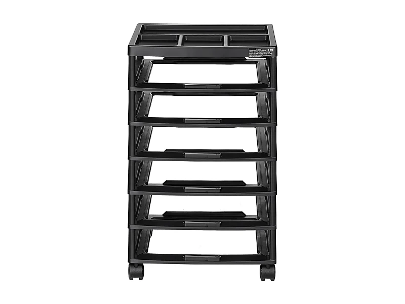 Organizador de Escritorio de Plástico SucceBuy, de 6 Niveles para Scrapbooking, Gran Capacidad con Bandeja Organizadora, Negro