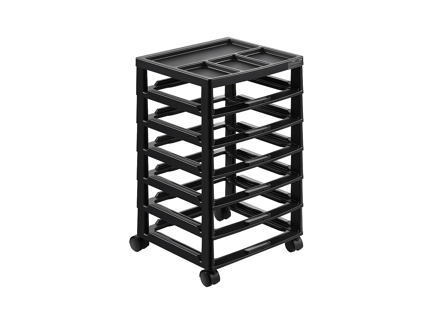 Rangement de Bureau en Plastique SucceBuy, à 6 Niveaux pour Scrapbooking, Grande Capacité avec Plateau Organiseur, Noir