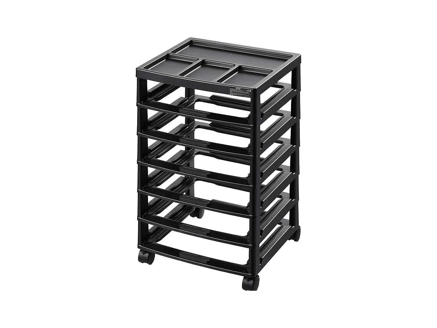 Rangement de Bureau en Plastique SucceBuy, à 6 Niveaux pour Scrapbooking, Grande Capacité avec Plateau Organiseur, Noir