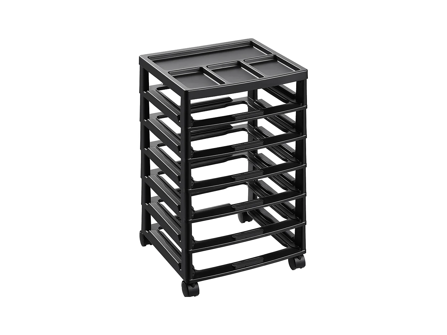 Rangement de Bureau en Plastique SucceBuy, à 6 Niveaux pour Scrapbooking, Grande Capacité avec Plateau Organiseur, Noir