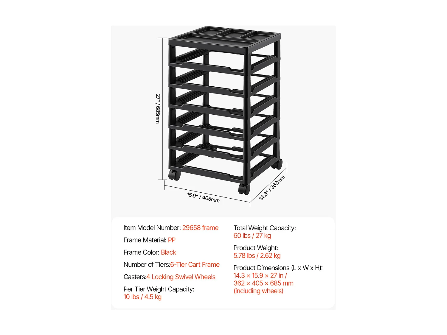 Plastic Bureau-Opbergdoos SucceBuy, met 6 Niveaus voor Scrapbooking, Grote Capaciteit met Opbergbakje, Zwart