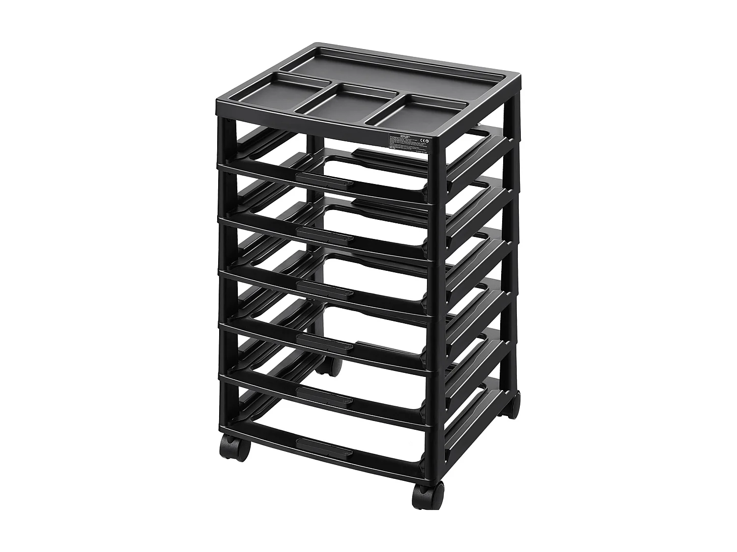 Plastic Bureau-Opbergdoos SucceBuy, met 6 Niveaus voor Scrapbooking, Grote Capaciteit met Opbergbakje, Zwart