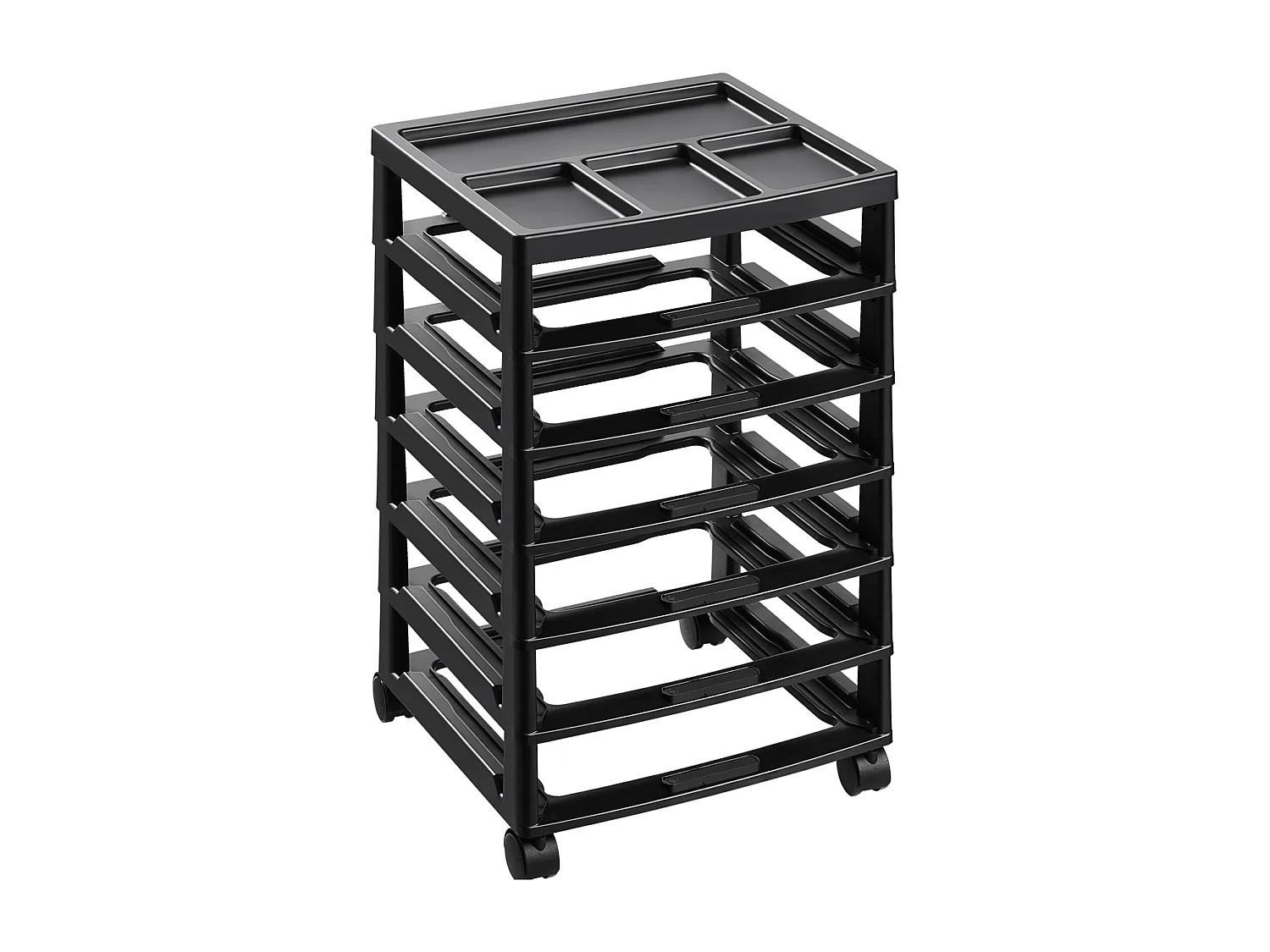 Plastic Bureau-Opbergdoos SucceBuy, met 6 Niveaus voor Scrapbooking, Grote Capaciteit met Opbergbakje, Zwart