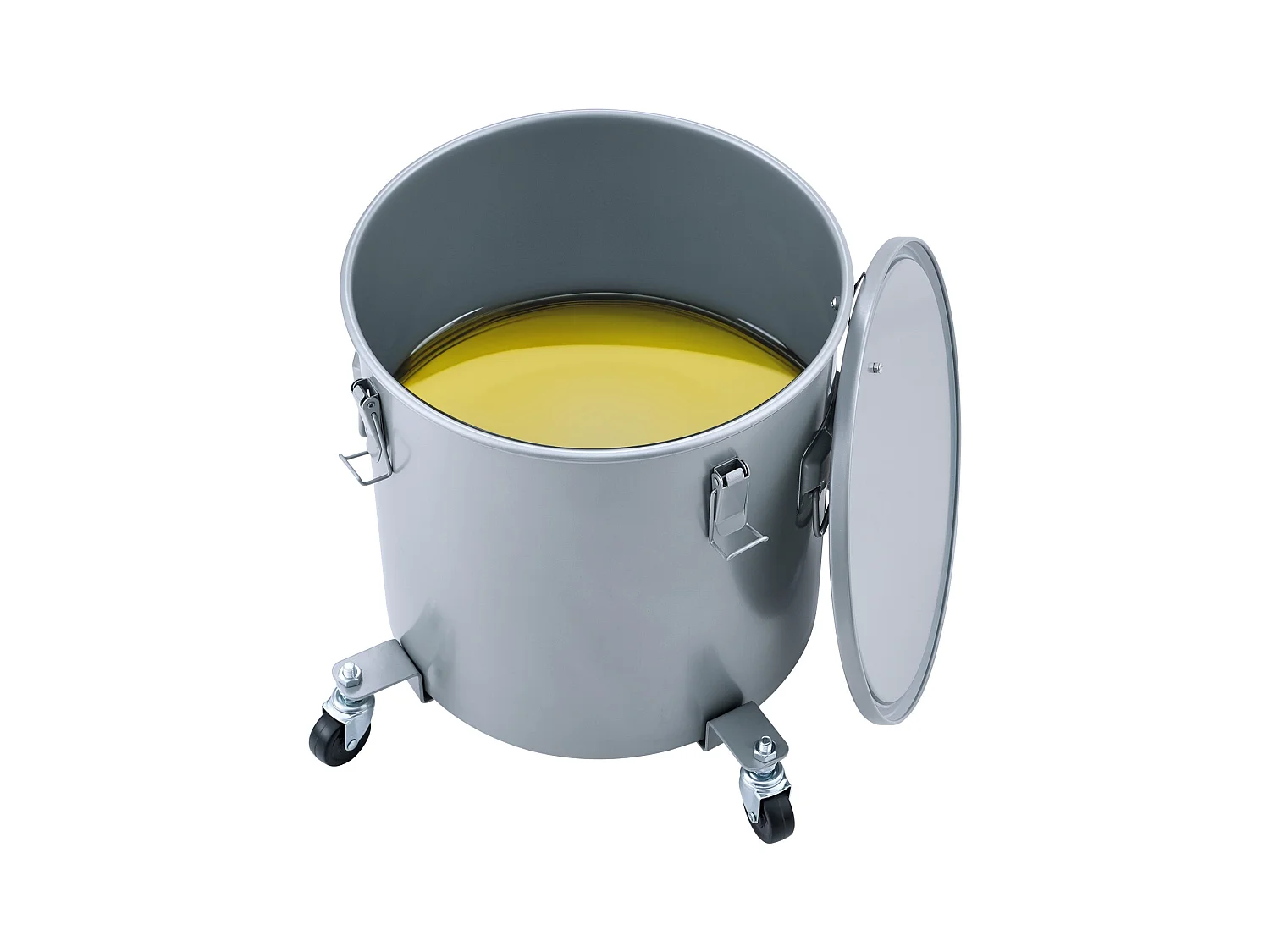 Seau à Graisse SucceBuy pour Friteuse, Bac D'élimination D'huile, 30 L avec Roulettes et sac Filtrant, Acier au Carbone avec Revêtement Antirouille