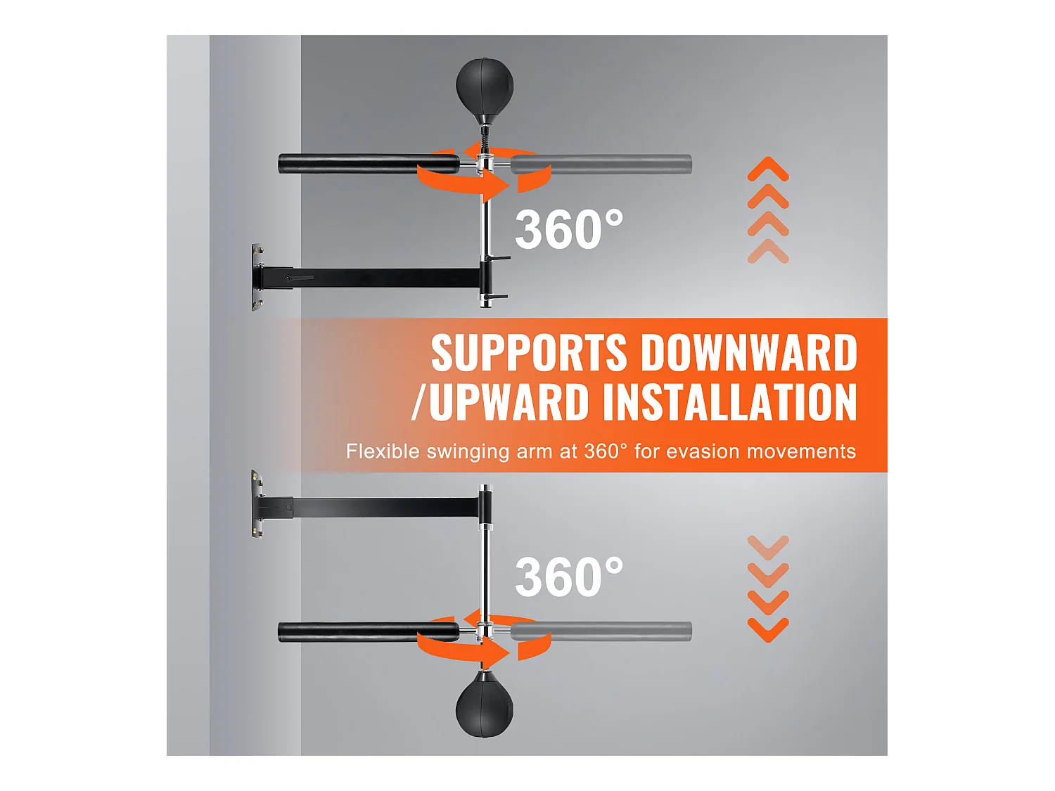 Roterende Bokszak voor Wandmontage SucceBuy , Instelbare Reflexsnelheidstrainer, Boksuitrusting voor Kickboksen, MMA, Fitness