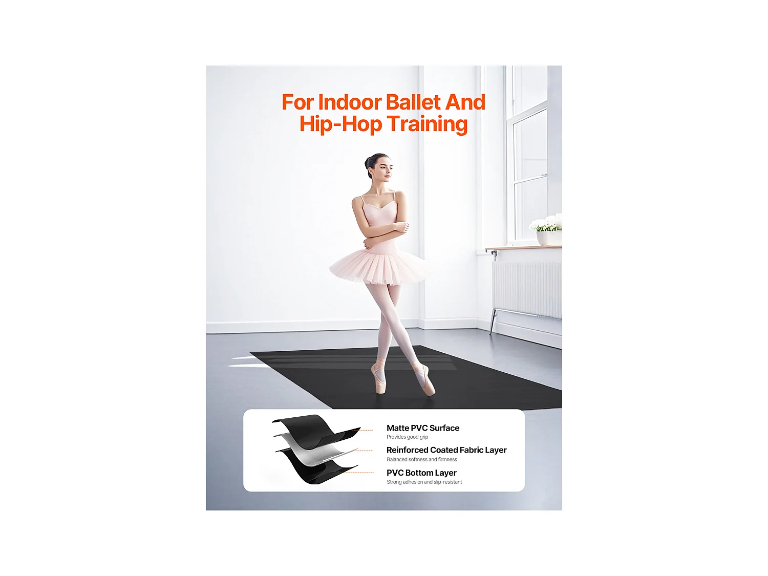 Tapis de Yoga SucceBuy en PVC Gym 201cm x 91cm pour Pilates et Fitness, Tapis d'Entraînement Antidérapant de 1,5 mm d'Épaisseur pour la Maison, le Studio