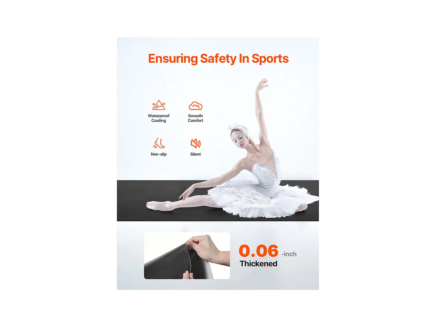 Tapis de Yoga SucceBuy en PVC Gym 201cm x 91cm pour Pilates et Fitness, Tapis d'Entraînement Antidérapant de 1,5 mm d'Épaisseur pour la Maison, le Studio