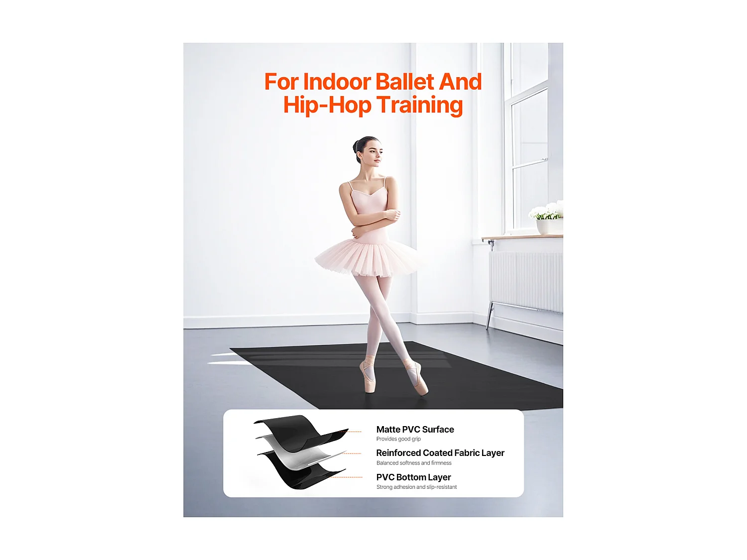 Mata SucceBuy do Jogi z PVC Siłownia 201cm x 91cm do Pilatesu i Fitnessu, Antypoślizgowa Mata Treningowa o Grubości 1,5 mm do Domu, Studia