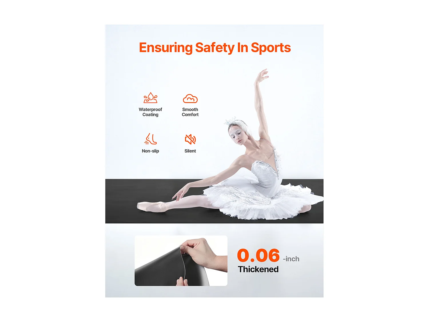 Mata SucceBuy do Jogi z PVC Siłownia 201cm x 91cm do Pilatesu i Fitnessu, Antypoślizgowa Mata Treningowa o Grubości 1,5 mm do Domu, Studia