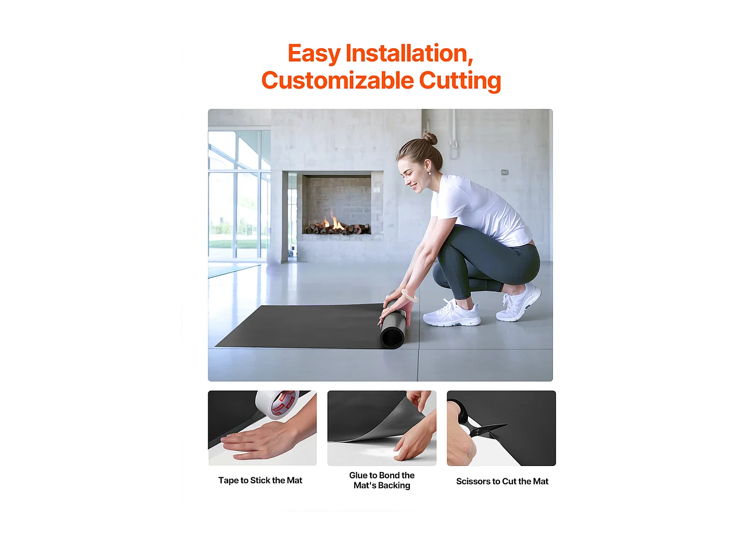 Mata SucceBuy do Jogi z PVC Siłownia 201cm x 91cm do Pilatesu i Fitnessu, Antypoślizgowa Mata Treningowa o Grubości 1,5 mm do Domu, Studia