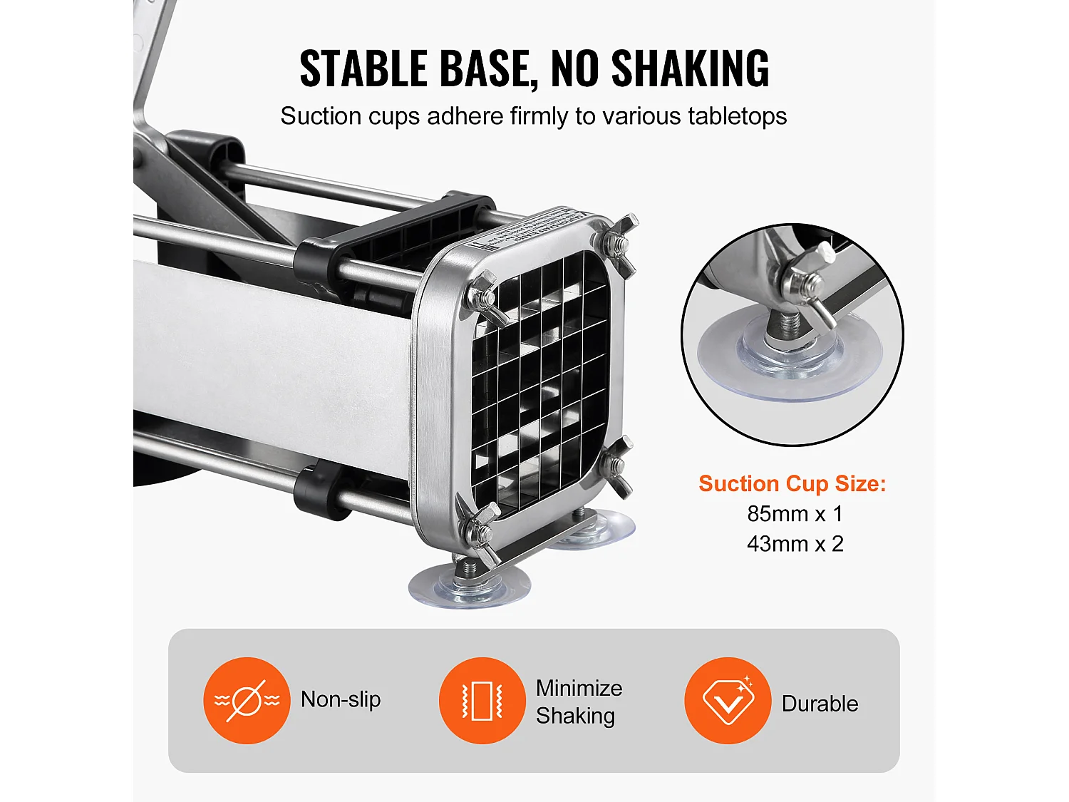 Coupe-frites et Légumes, SucceBuy Coupe-frites, Trancheuse à Pommes de Terre et Légumes en Acier Inoxydable avec Lame