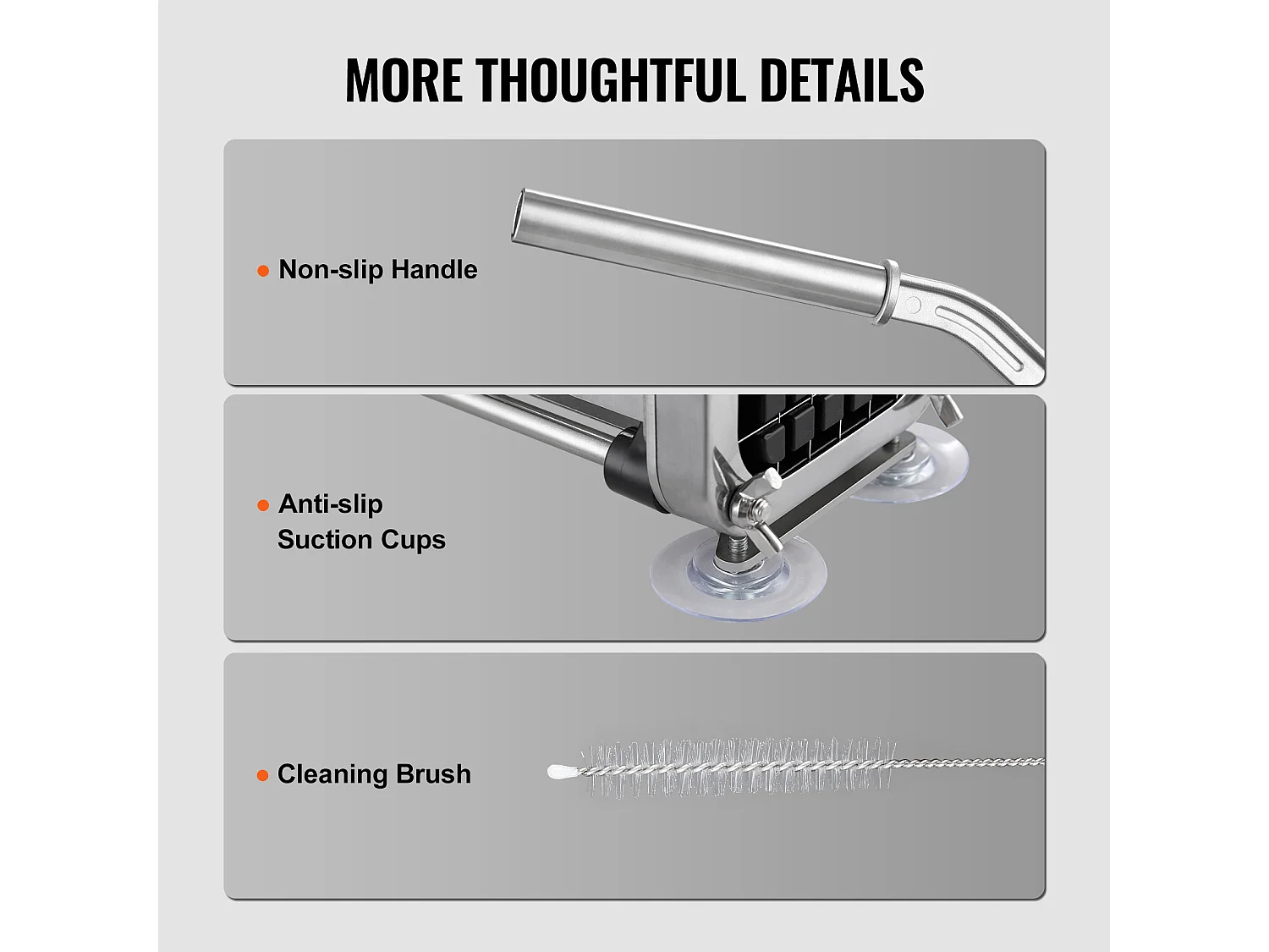 Coupe-frites et Légumes, SucceBuy Coupe-frites, Trancheuse à Pommes de Terre et Légumes en Acier Inoxydable avec Lame