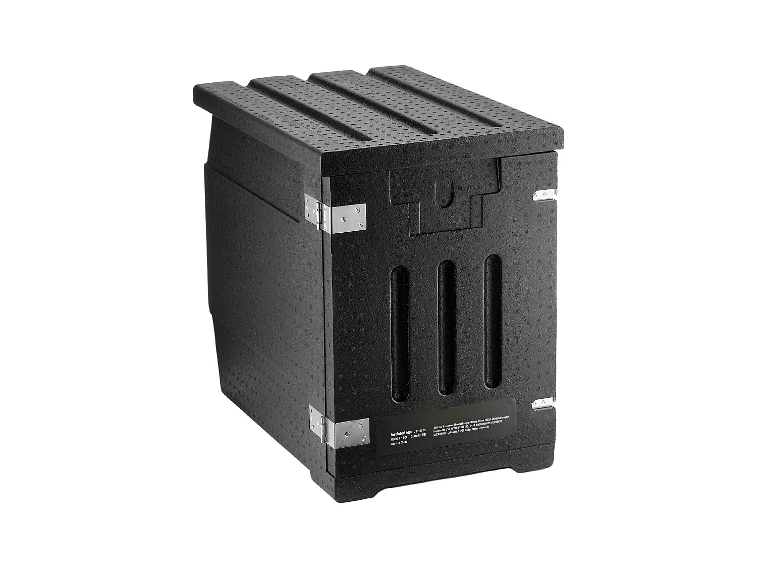 Boîte de Transport Isolé SucceBuy, Conteneur Alimentaire Isolé  78 L, Transport Portable Noir à Chargement Frontal