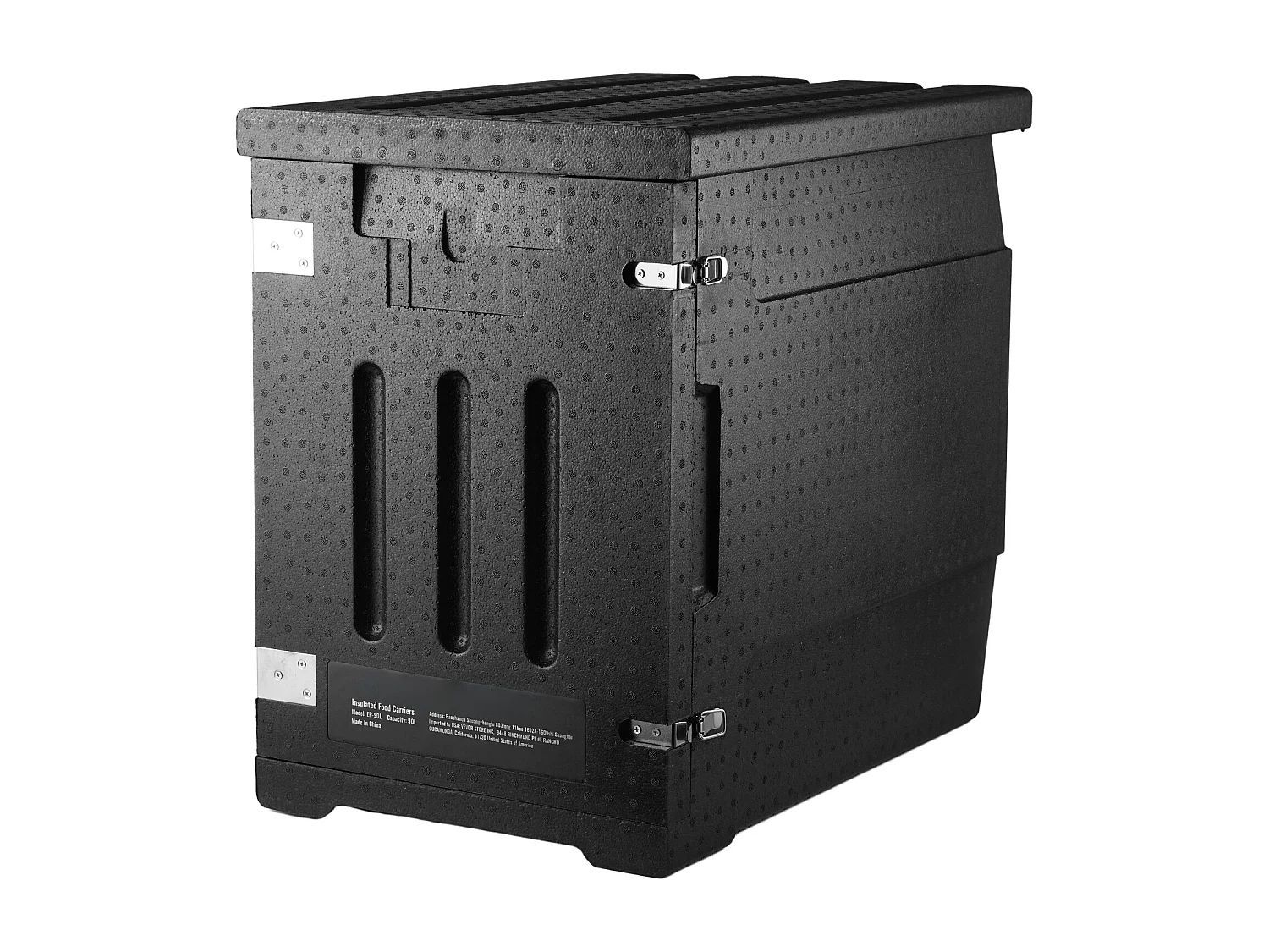 Boîte de Transport Isolé SucceBuy, Conteneur Alimentaire Isolé  78 L, Transport Portable Noir à Chargement Frontal