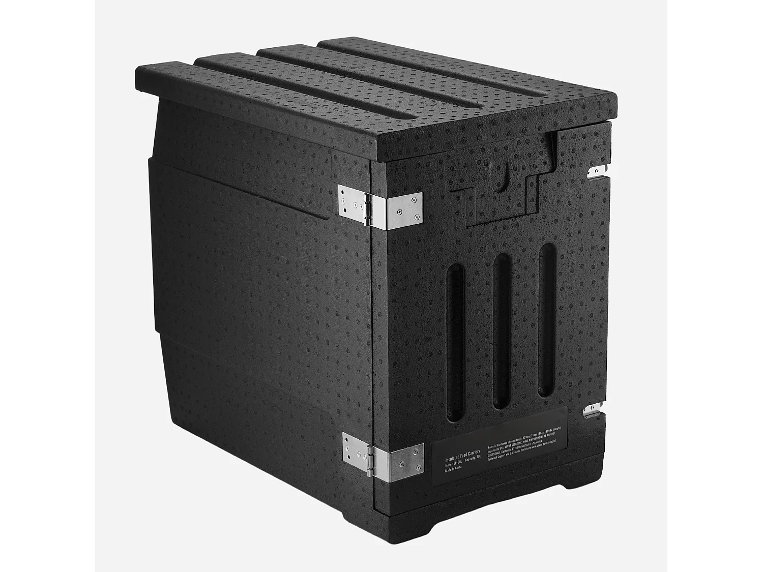 Boîte de Transport Isolé SucceBuy, Conteneur Alimentaire Isolé  78 L, Transport Portable Noir à Chargement Frontal