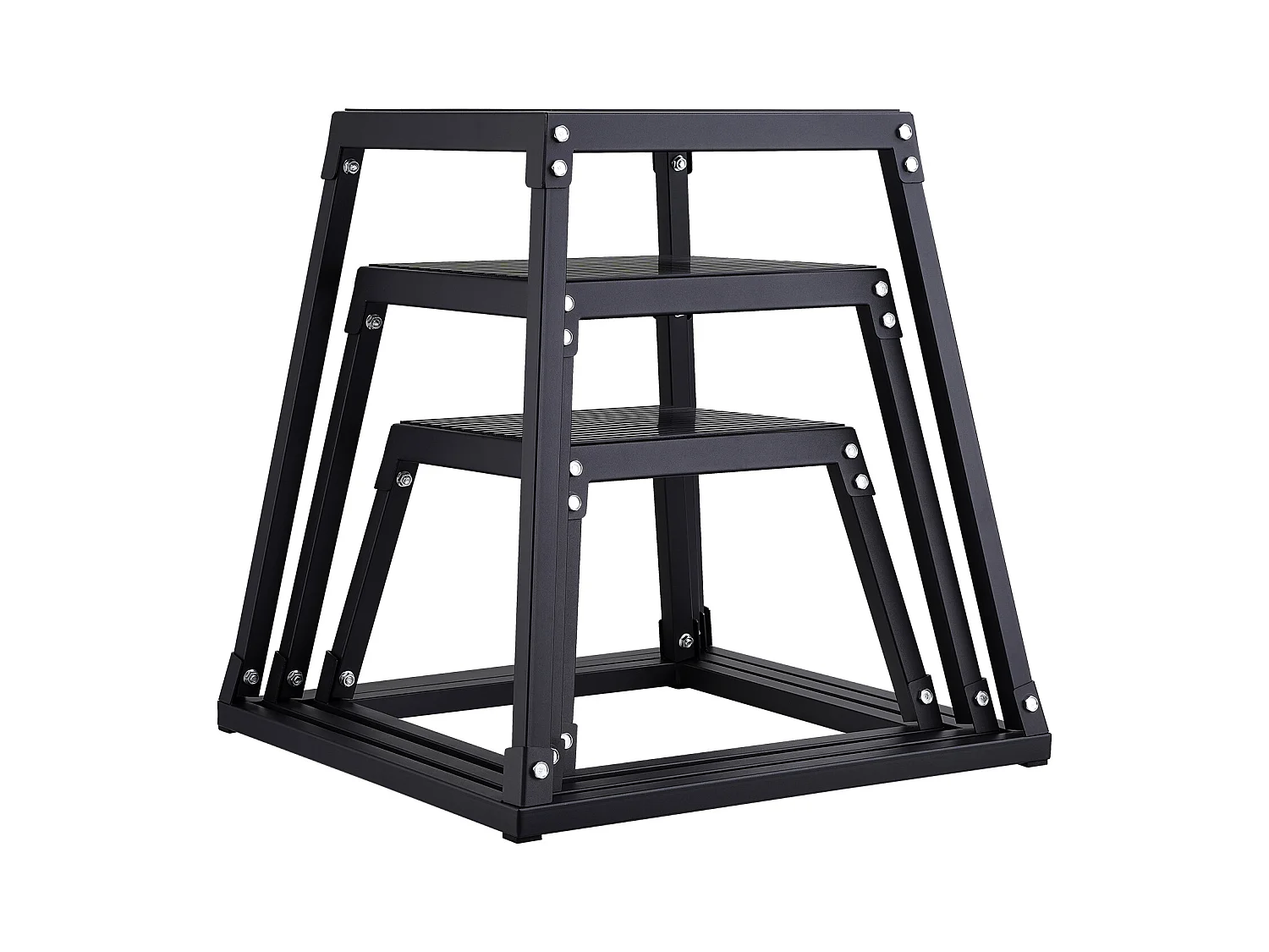 Caja de Salto Pliométrico SucceBuy, Caja de Pliometría, 3 Piezas, 30.5/45.8/60.9 cm, Negro