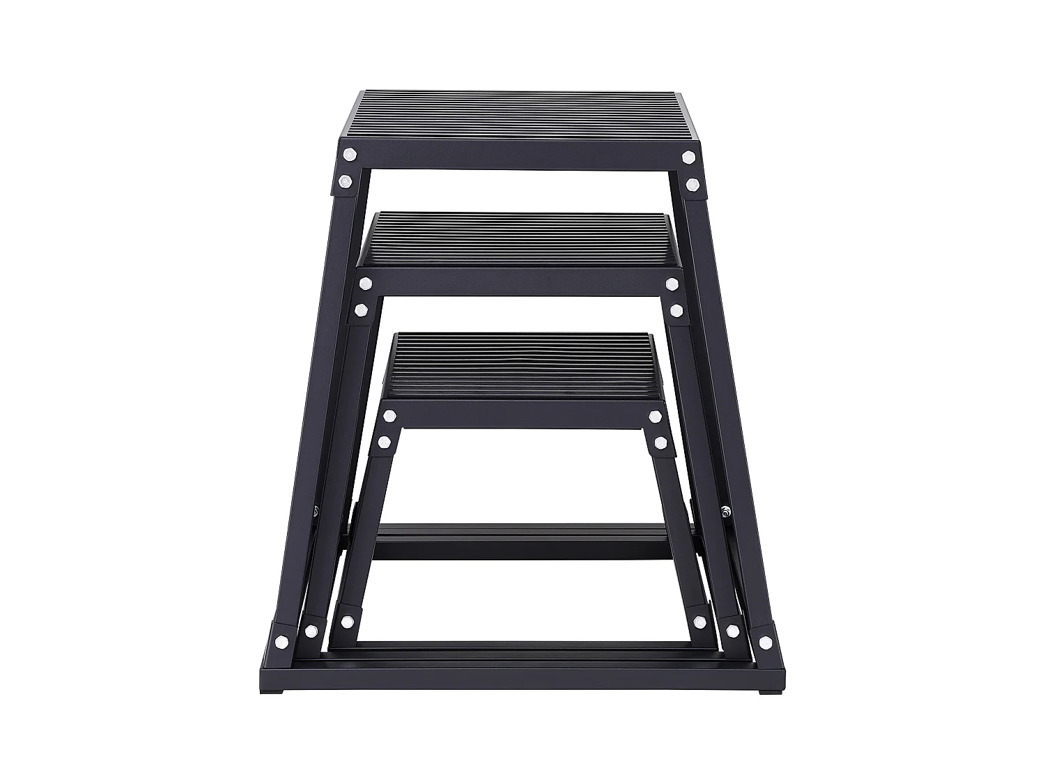Pliometrischer Sprungkasten SucceBuy, Pliometrische Kiste, 3 Stücke, 30.5/45.8/60.9 cm, Schwarz