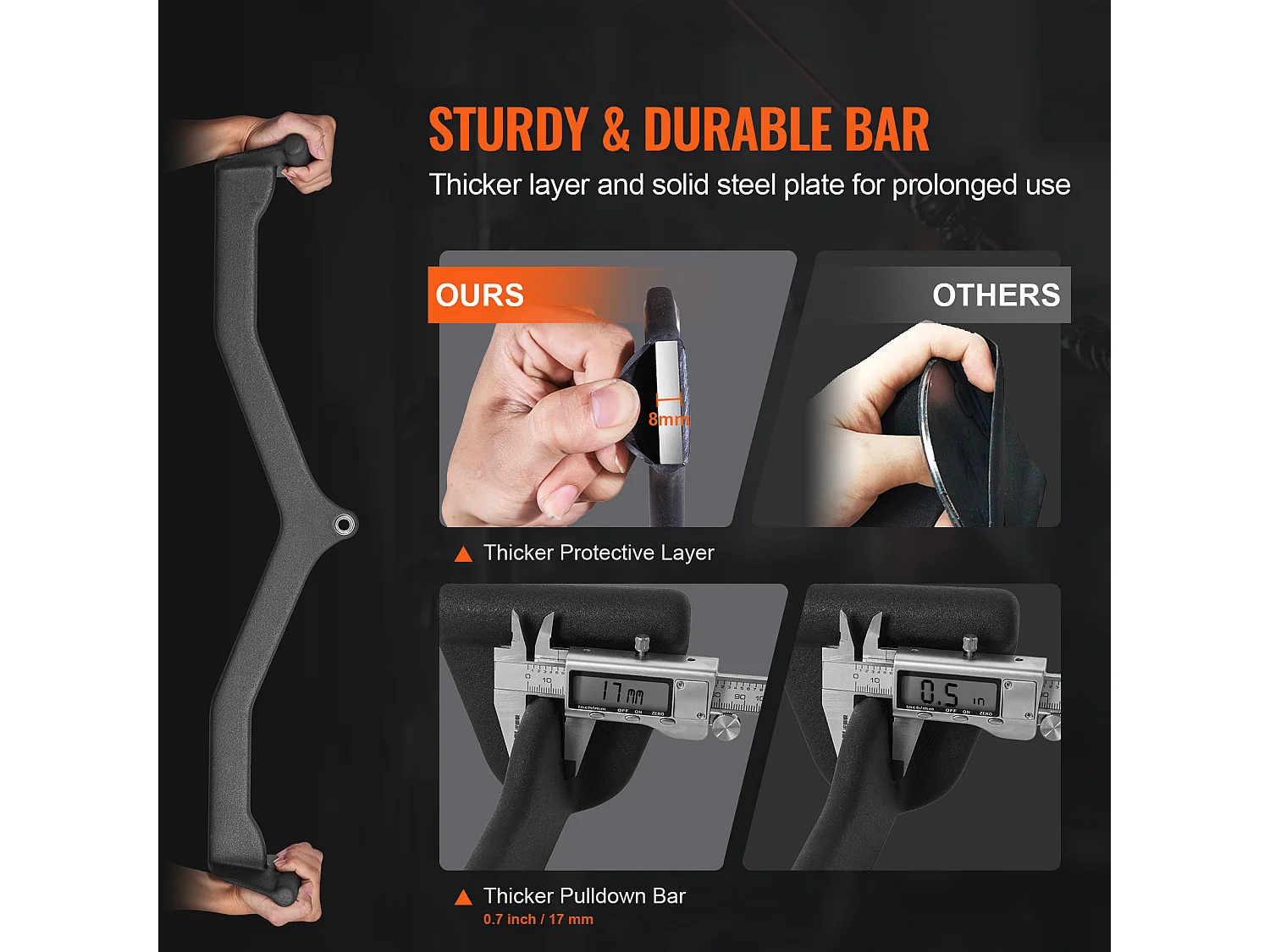 Barra di Trazione LAT SucceBuy, Barra a V con Impugnatura per Trizeps, per Macchina con Cavi, Palestra Domestica