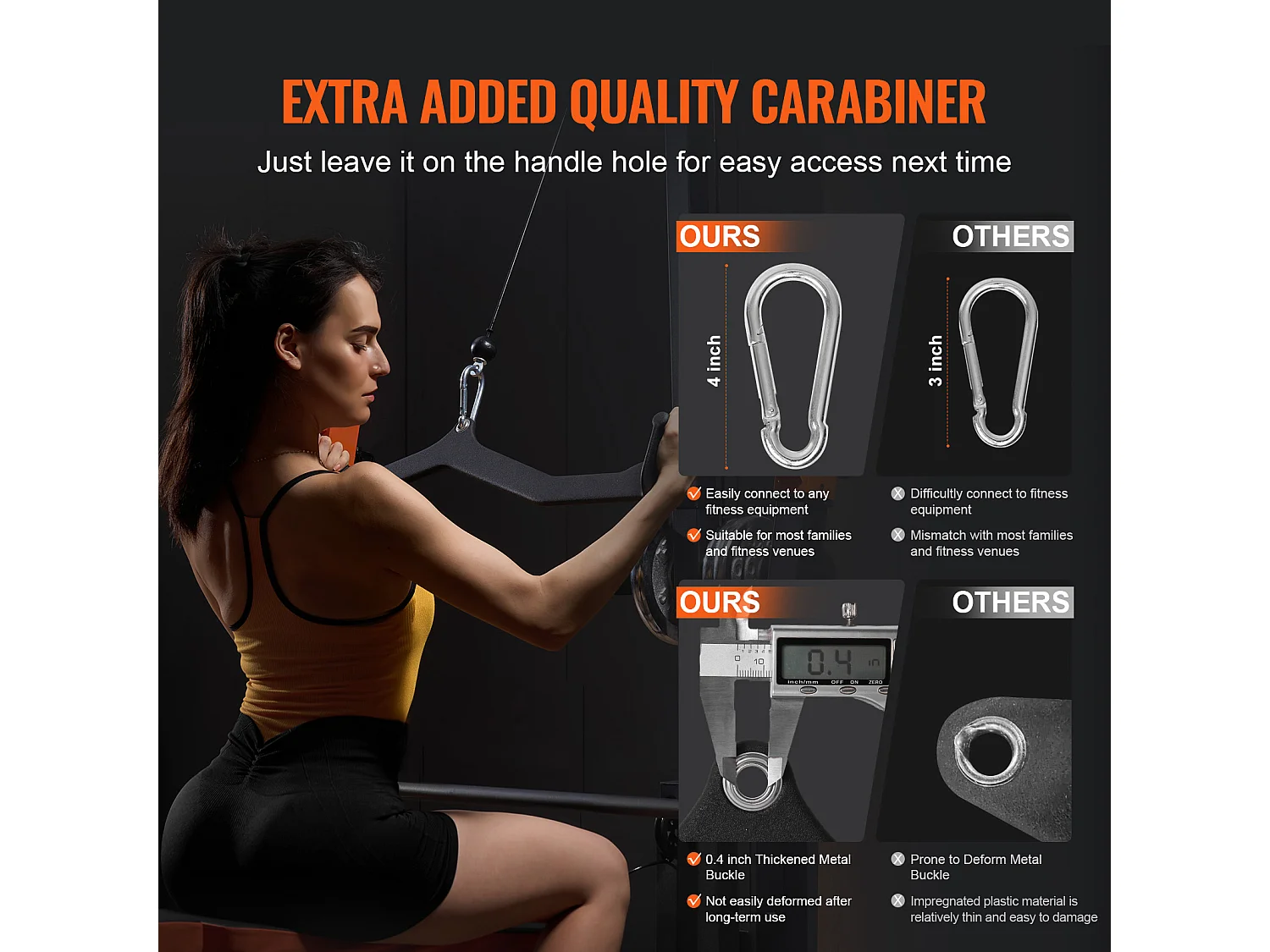 Barra di Trazione LAT SucceBuy, Barra a V con Impugnatura per Trizeps, per Macchina con Cavi, Palestra Domestica