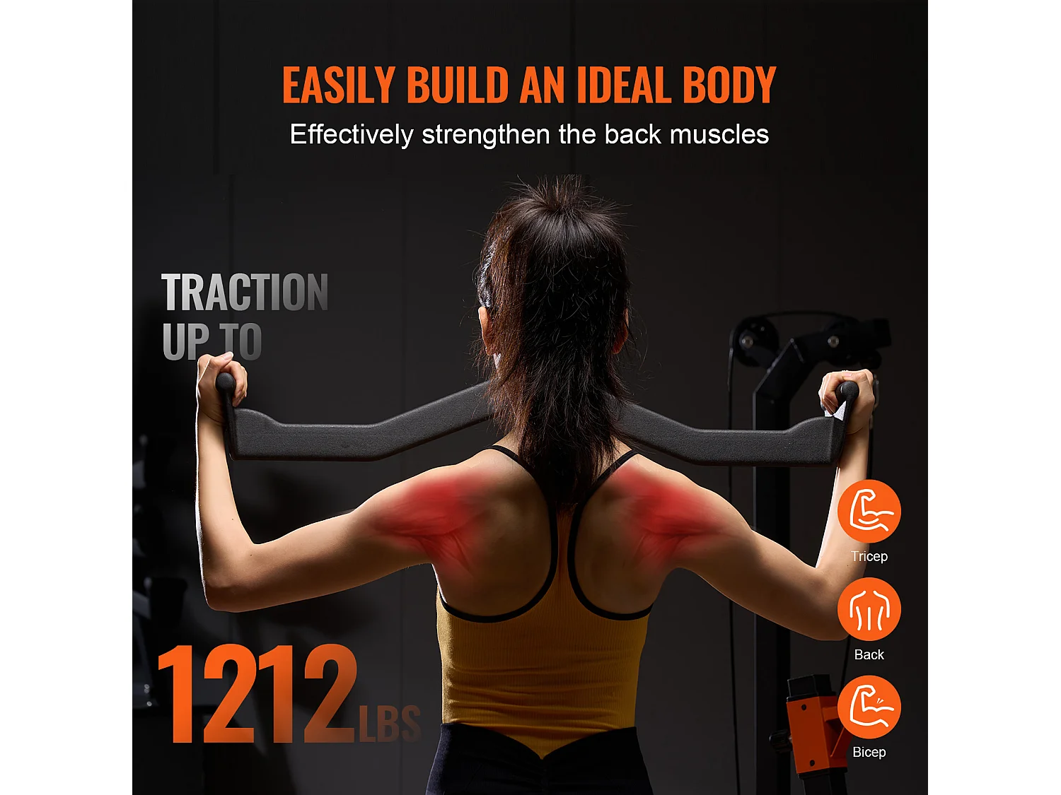 Barra di Trazione LAT SucceBuy, Barra a V con Impugnatura per Trizeps, per Macchina con Cavi, Palestra Domestica