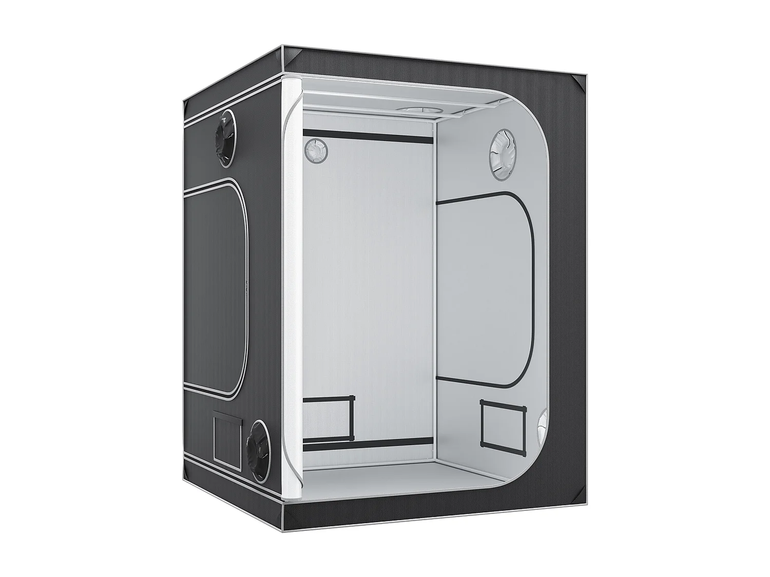 Tente de Culture SucceBuy 152x152x203 cm, Tente Hydroponique d'Intérieur avec Fenêtre, Porte et Plateau