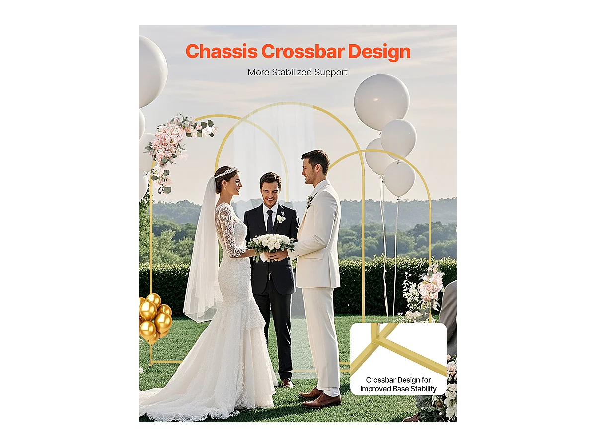 Support de Fond Arche Métallique SucceBuy pour Arche de Mariage, pour Toutes les Occasions, Lot de 3
