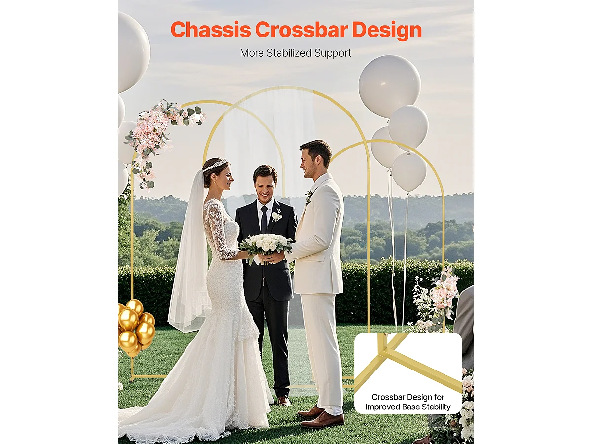 Support de Fond Arche Métallique SucceBuy pour Arche de Mariage, pour Toutes les Occasions, Lot de 3