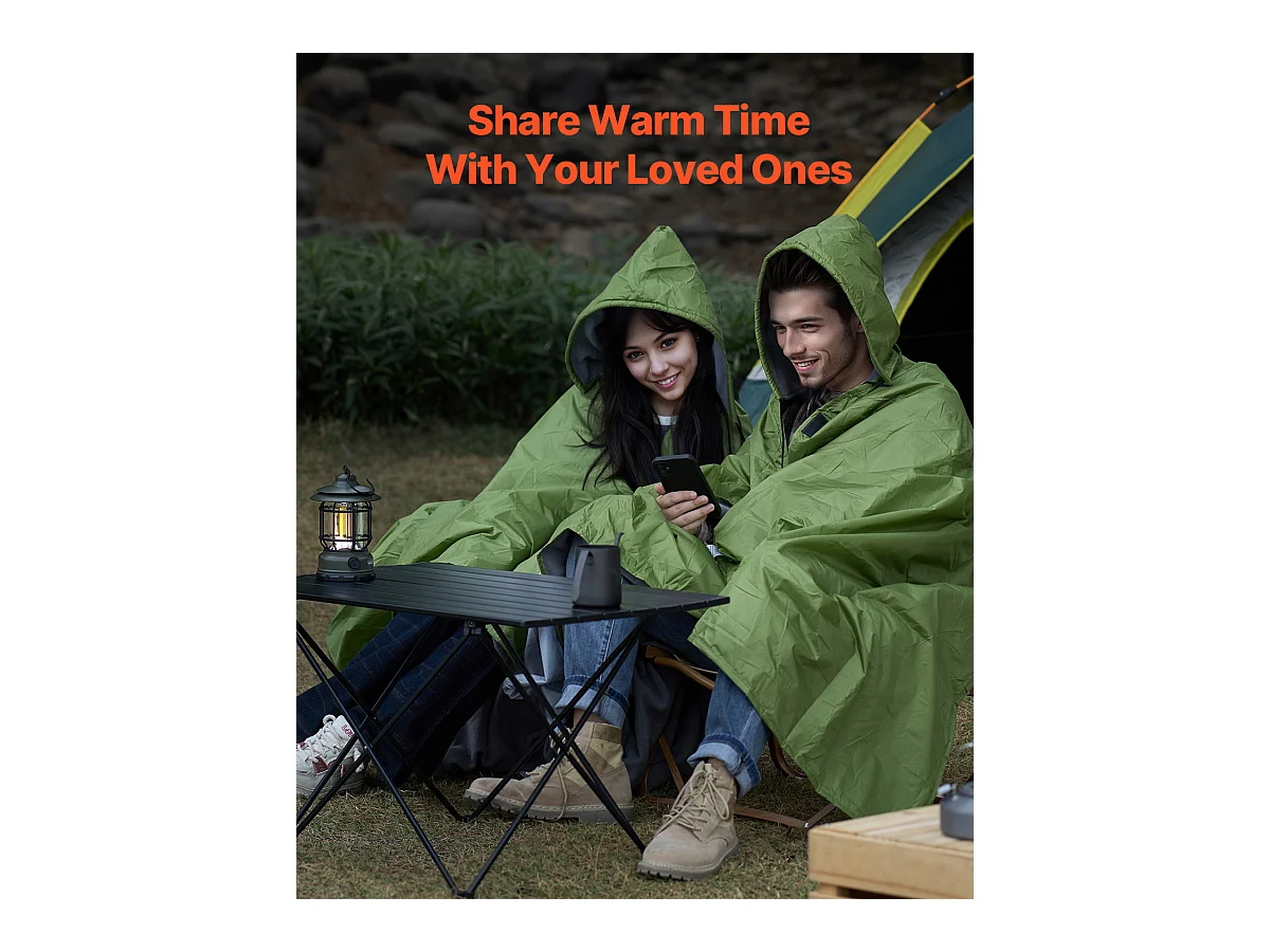 Couverture de Camping SucceBuy,200.66cm x 149.86cm, Portable et Chaude, Choix d'Extérieur en Vert Armée