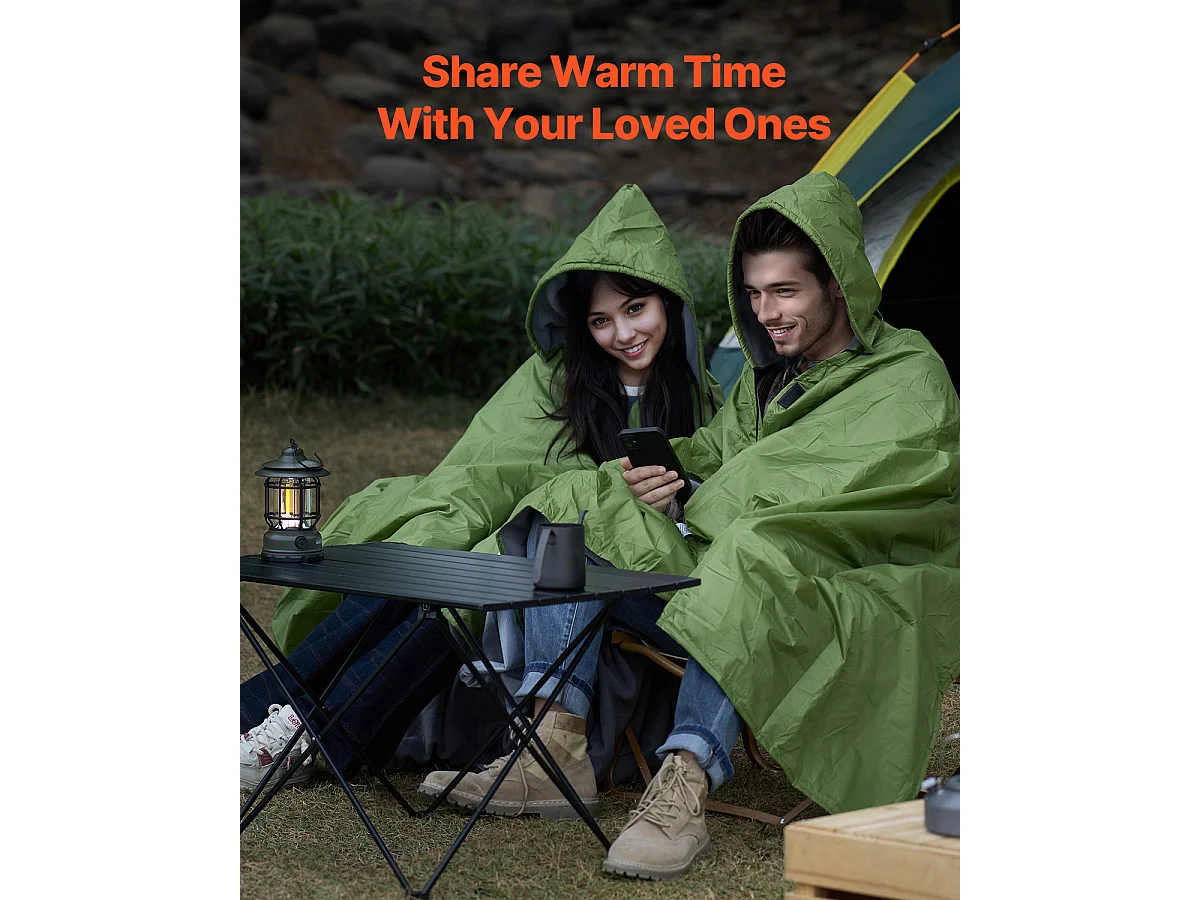 Couverture de Camping SucceBuy,200.66cm x 149.86cm, Portable et Chaude, Choix d'Extérieur en Vert Armée