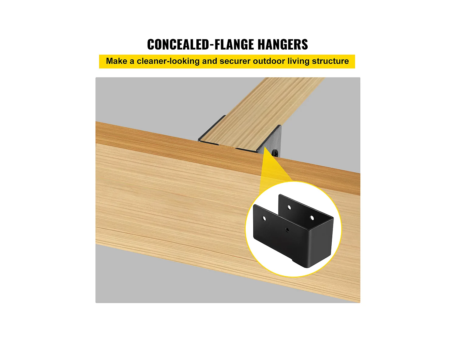 Support-Kit SucceBuy 24er-Pack Verdeckte Balkenträger für Bauholz, 5,08 x 10,16 cm, mit Verdecktem Flansch