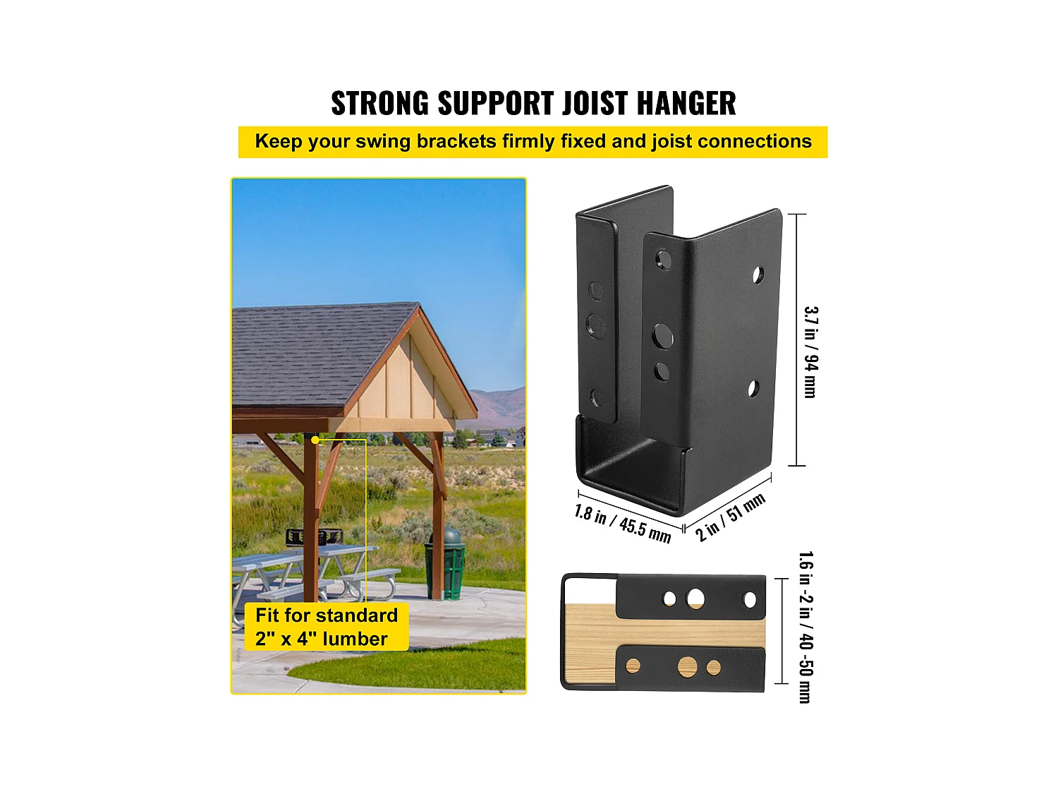 Support-Kit SucceBuy 24er-Pack Verdeckte Balkenträger für Bauholz, 5,08 x 10,16 cm, mit Verdecktem Flansch