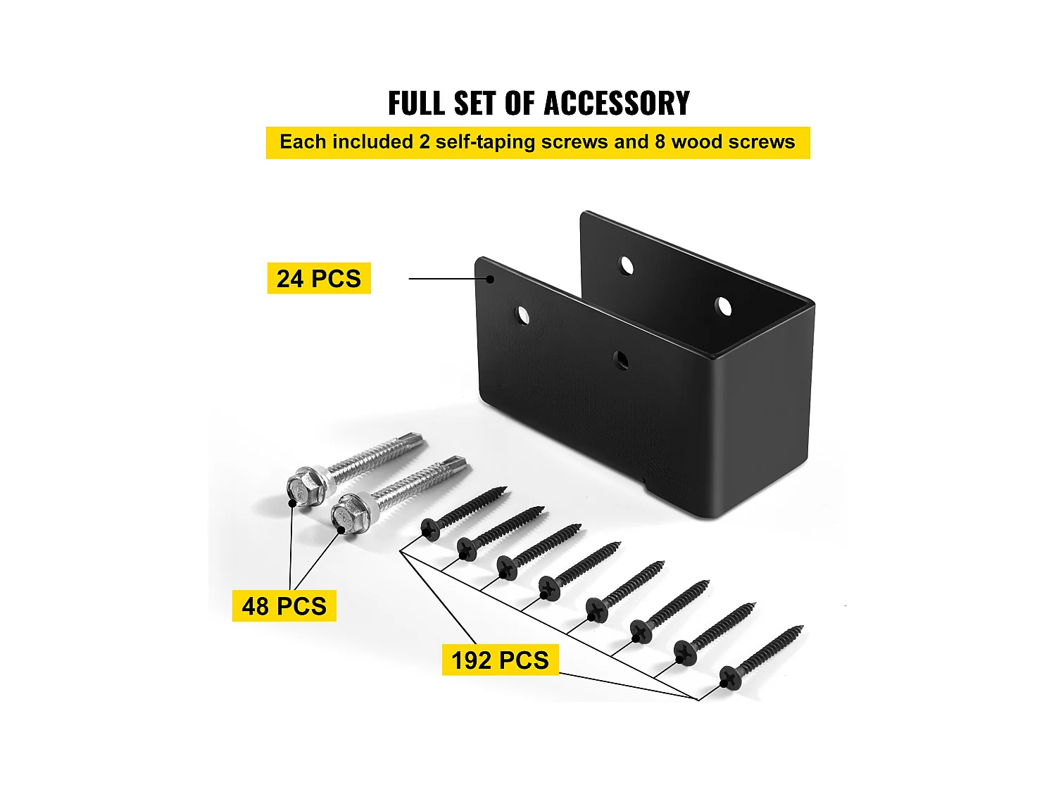Support-Kit SucceBuy 24er-Pack Verdeckte Balkenträger für Bauholz, 5,08 x 10,16 cm, mit Verdecktem Flansch