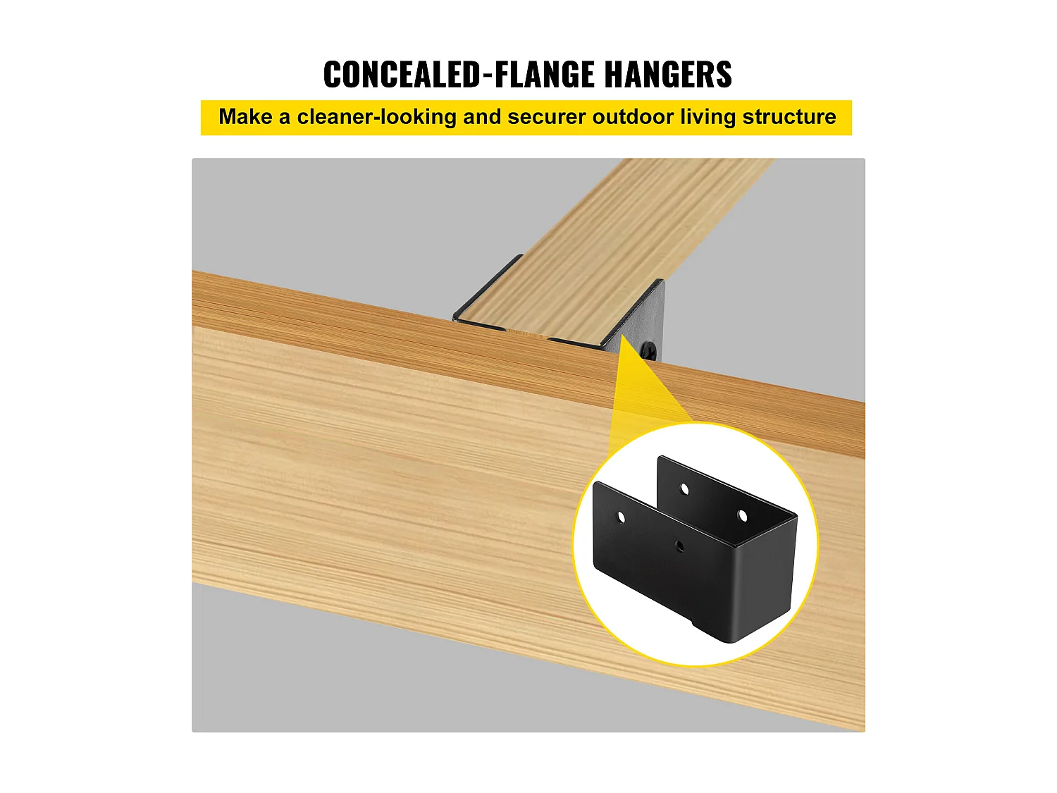 Kit de Supports SucceBuy Lot de 24 Supports de Solive Dissimulés 5,08 x 10,16 cm pour Bois d'Œuvre, Montage sur Face, Bride Dissimulée